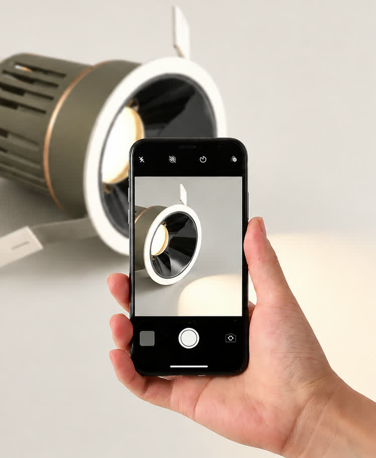 Camera điện thoại quay đèn LED Desou không thấy sọc — không nhấp nháy