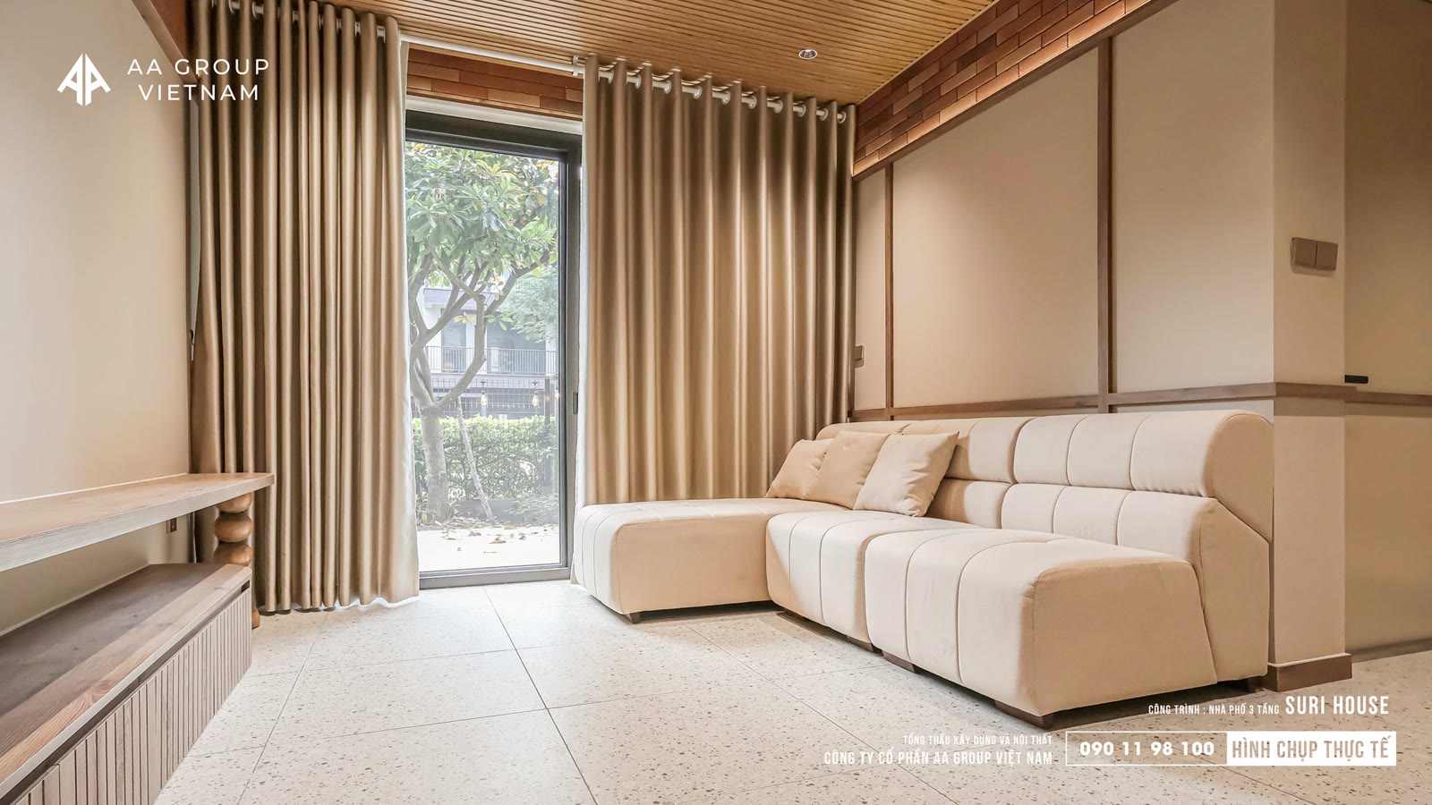Đèn rọi chống chói Desou tại nhà phố 3 tầng Suri House phong cách Japandi