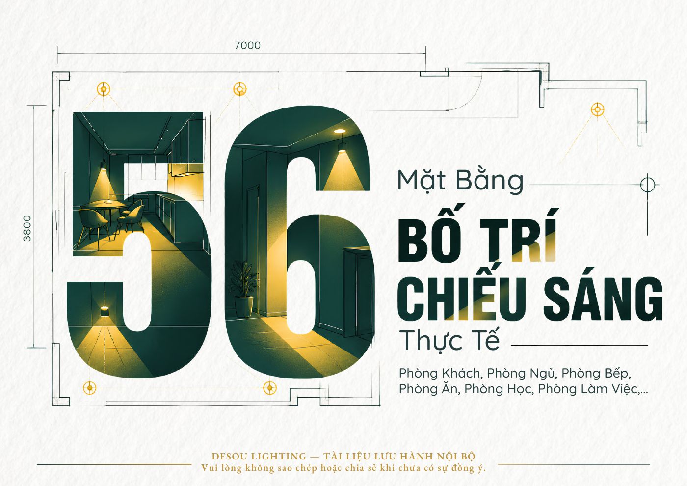 Bìa tài liệu 56 mặt bằng bố trí chiếu sáng thực tế của DESOU