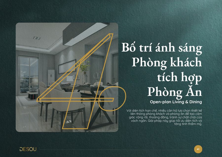 Chương phòng khách tích hợp phòng ăn